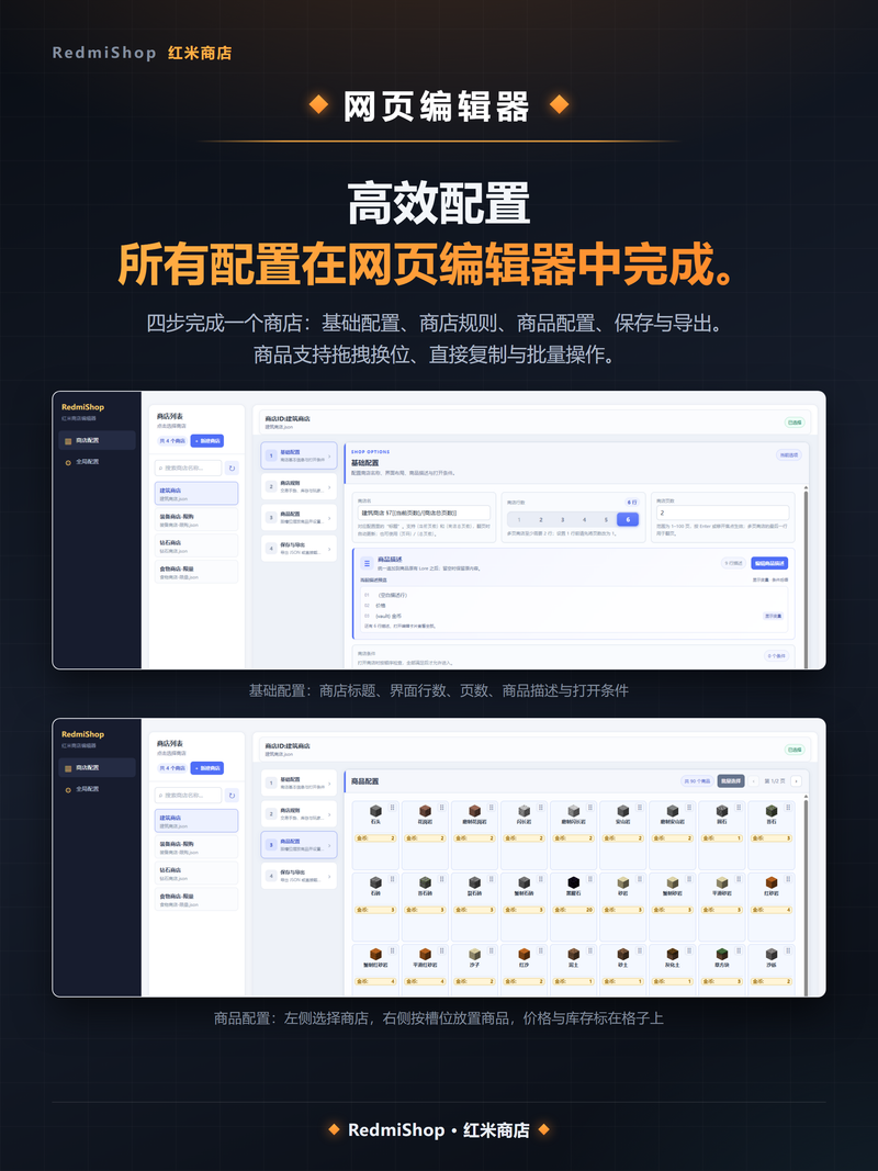 RedmiShop 网页编辑器